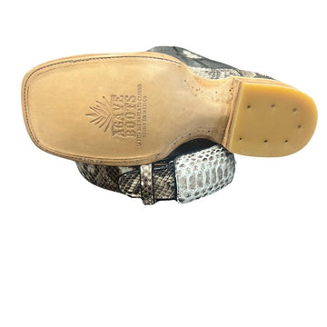Bota Vaquera Piton Natural Para Caballero Con Cinto