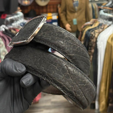 Cinto Negro Mate Cuello De Toro Para Caballero